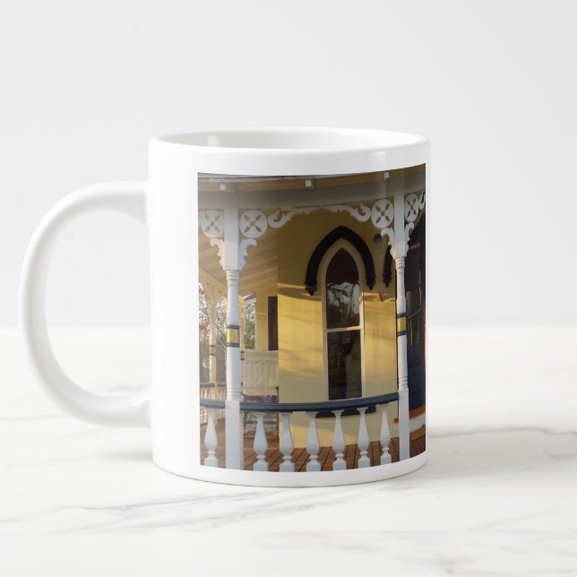 Gingerbread Porch Glow - Martha's Vineyard Large Coffee Mug (Left)