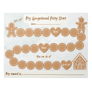 Gingerbread Potty Training Chart Notepad