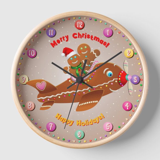 Gingerbread Propeller Plane Clock (Front)