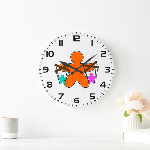 Gingerbread Puppet  Large Clock