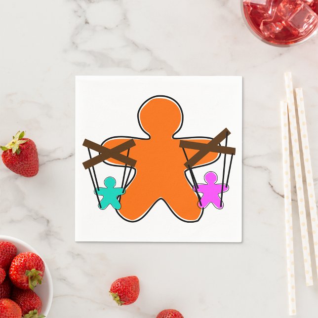 Gingerbread Puppet Master Controlling Characters Napkin (Creator Uploaded)