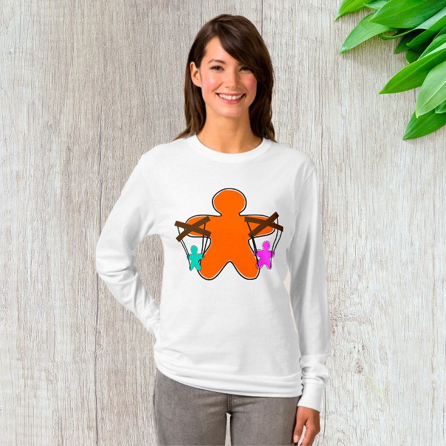 Gingerbread Puppet Master Controlling Characters T-Shirt (Creator Uploaded)