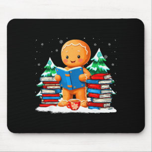 Gingerbread Reading Books Librarians Merry Christm Mouse Pad