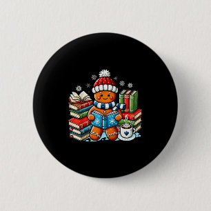 Gingerbread Reading Teacher Bookish Library Kids U 2 Inch Round Button