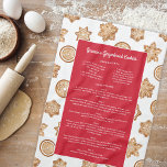 Gingerbread Recipe Sweet Christmas Keepsake Gift Kitchen Towel<br><div class="desc">This sweet Christmas kitchen towel features a border of watercolor gingerbread cookies and simple typography on a festive red background. This kitchen towels makes a fabulous gift for sharing your favourite gingerbread recipes, whether it's yours or a beloved family member. It's a thoughtful gift that will be treasured year after...</div>