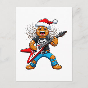 Gingerbread Rock Guitar Christmas 2026 Holiday   Postcard