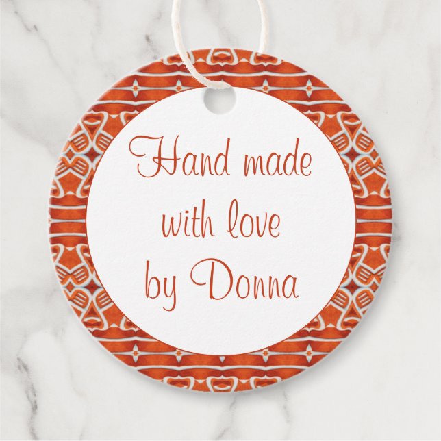 GINGERBREAD Round "Hand Made" Tags (Front)