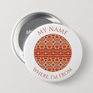 GINGERBREAD Round Name Tag Pin Button 
