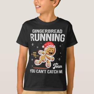 Gingerbread Running Team Christmas Cookie Funny Xm T-Shirt