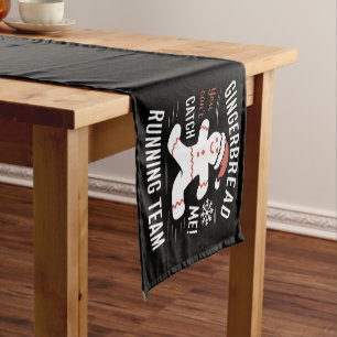 Gingerbread Running Team Christmas Humour Short Table Runner