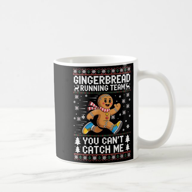 Gingerbread Running Team Christmas Run Runner Funn Coffee Mug (Right)