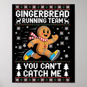 Gingerbread Running Team Christmas Run Runner Funn Poster