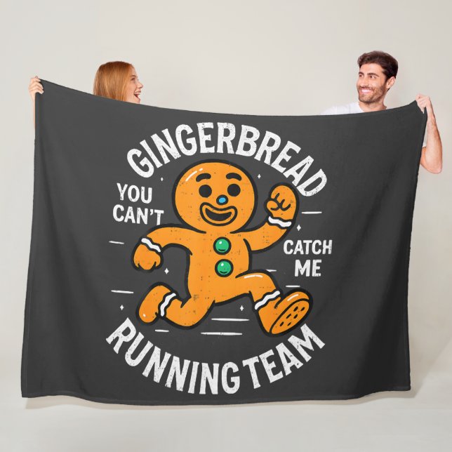 Gingerbread Running Team Fleece Blanket (In Situ)