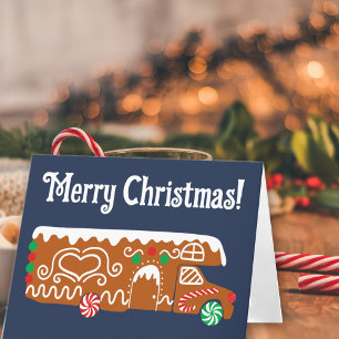 Gingerbread RV Class C Camper Custom Holiday Card