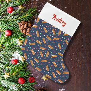 Gingerbread RV Class C Camper Personalized Large Christmas Stocking