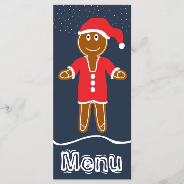 Gingerbread Santa Christmas Menu (Front)