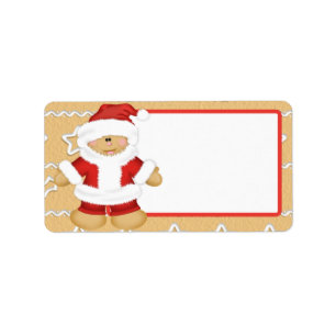 Gingerbread Santa Claus Label