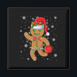 Gingerbread Santa Hat Playing Bowling Christmas Tr Magnet<br><div class="desc">Gingerbread Santa Hat Playing Bowling Christmas Tree Lights</div>