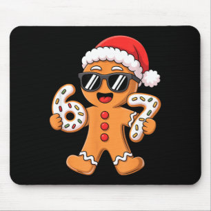 Gingerbread Santa With Sungles Holding 67 Cookies Mouse Pad