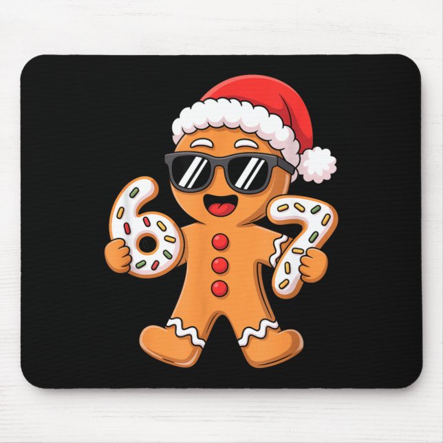 Gingerbread Santa With Sungles Holding 67 Cookies  Mouse Pad (Front)