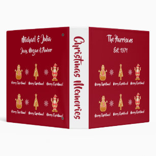 Gingerbread Santa Xmas Tree Snowman Personalize  Binder
