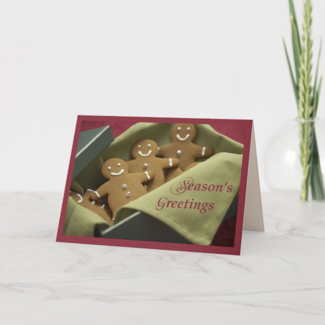 Gingerbread Seasons Greetings Holiday Card (Front)