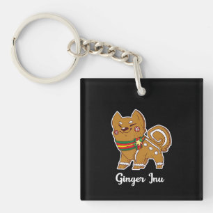 Gingerbread shiba inu Dog gift for christmas Keychain