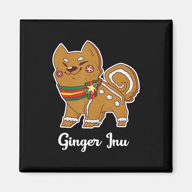 Gingerbread shiba inu | Dog gift for christmas Magnet (Front)