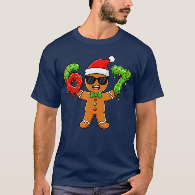 Gingerbread Si Seven 67 Meme 6 7 Funny Christmas B T-Shirt (Front)