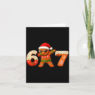 Gingerbread Six Seven 67 Ice Cream Drip Christmas  Card