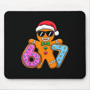 Gingerbread Six Seven 67 Ice Cream Drip Christmas Mouse Pad