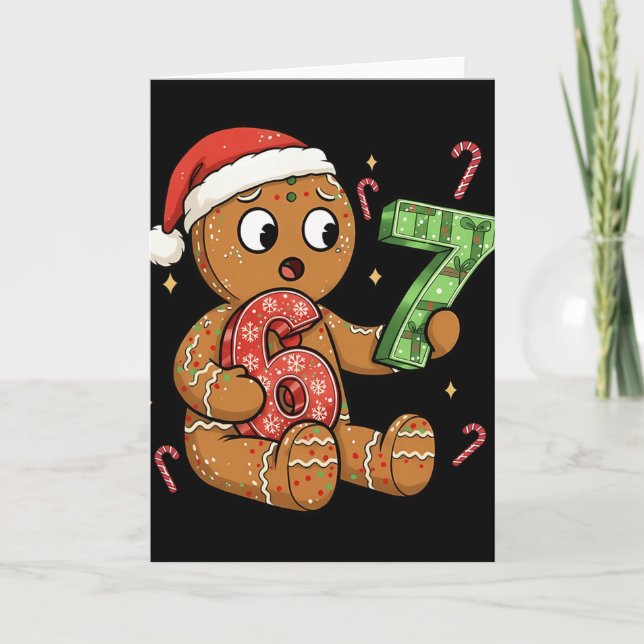 Gingerbread Six Seven 67 Meme 6 7 Funny Christmas  Card (Front)