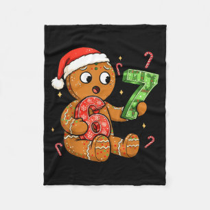 Gingerbread Six Seven 67 Meme 6 7 Funny Christmas  Fleece Blanket