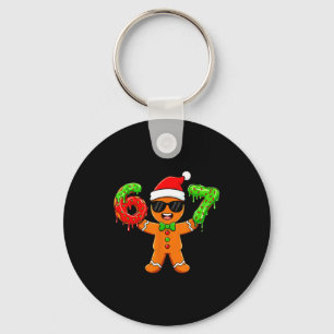 Gingerbread Six Seven 67 Meme 6 7 Funny Christmas Keychain