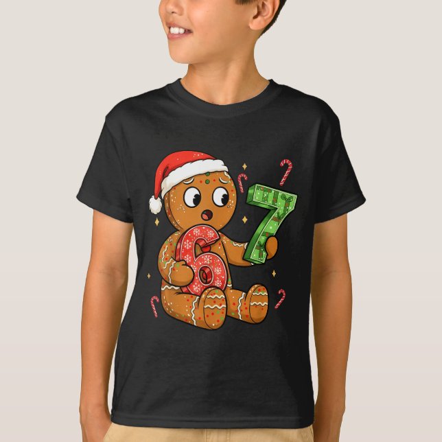 Gingerbread Six Seven 67 Meme 6 7 Funny Christmas  T-Shirt (Front)
