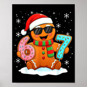 Gingerbread Six Seven Bruh Funny Christmas Meme Si Poster