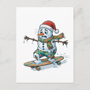 Gingerbread Skateboarder Christmas 2026 Holiday  Postcard