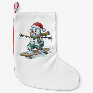Gingerbread Skateboarder Christmas 2026 Holiday  Small Christmas Stocking
