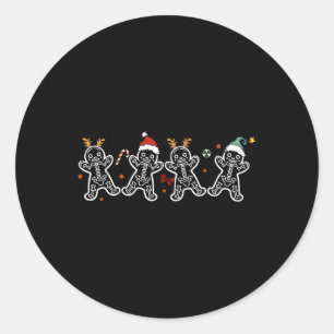 Gingerbread Skeleton Christmas Radiology Shir Xray Classic Round Sticker
