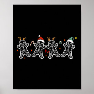 Gingerbread Skeleton Christmas Radiology Shir Xray Poster