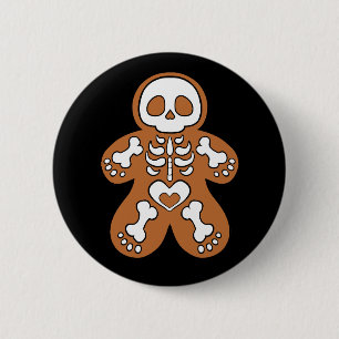 Gingerbread Skeleton Man 2 Inch Round Button