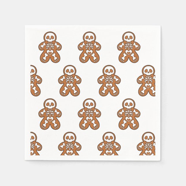 Gingerbread Skeleton Man Napkin (Front)