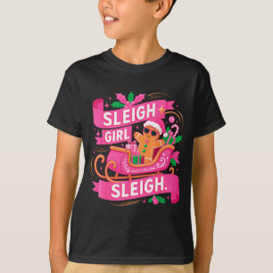 Gingerbread Sleigh Girl Nk Funny Christmas Women G T-Shirt
