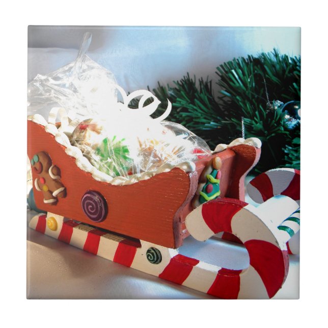 Gingerbread Sleigh I Tile (Front)