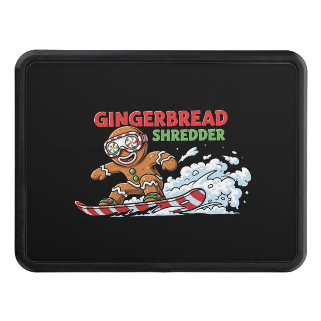 Gingerbread Snowboarder Trailer Hitch Cover (Front)