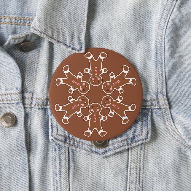 Gingerbread Snowflake Button (In Situ)