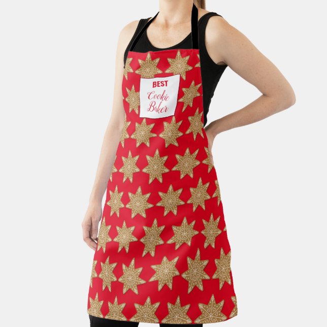 Gingerbread Snowflake Christmas Cookie Apron (Insitu)