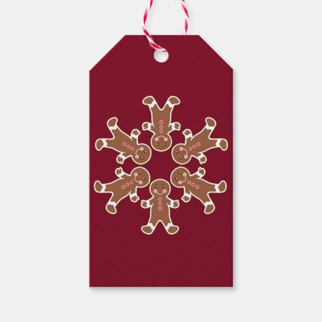 Gingerbread Snowflake Gift Tags (Front)
