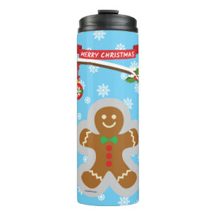 Gingerbread, Snowflakes and Birds Thermal Tumbler