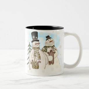 GINGERBREAD SNOWMAN Two-Tone COFFEE MUG